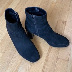 Black suede ankle boots